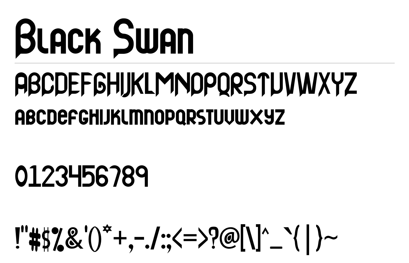 Black Swan Font preview