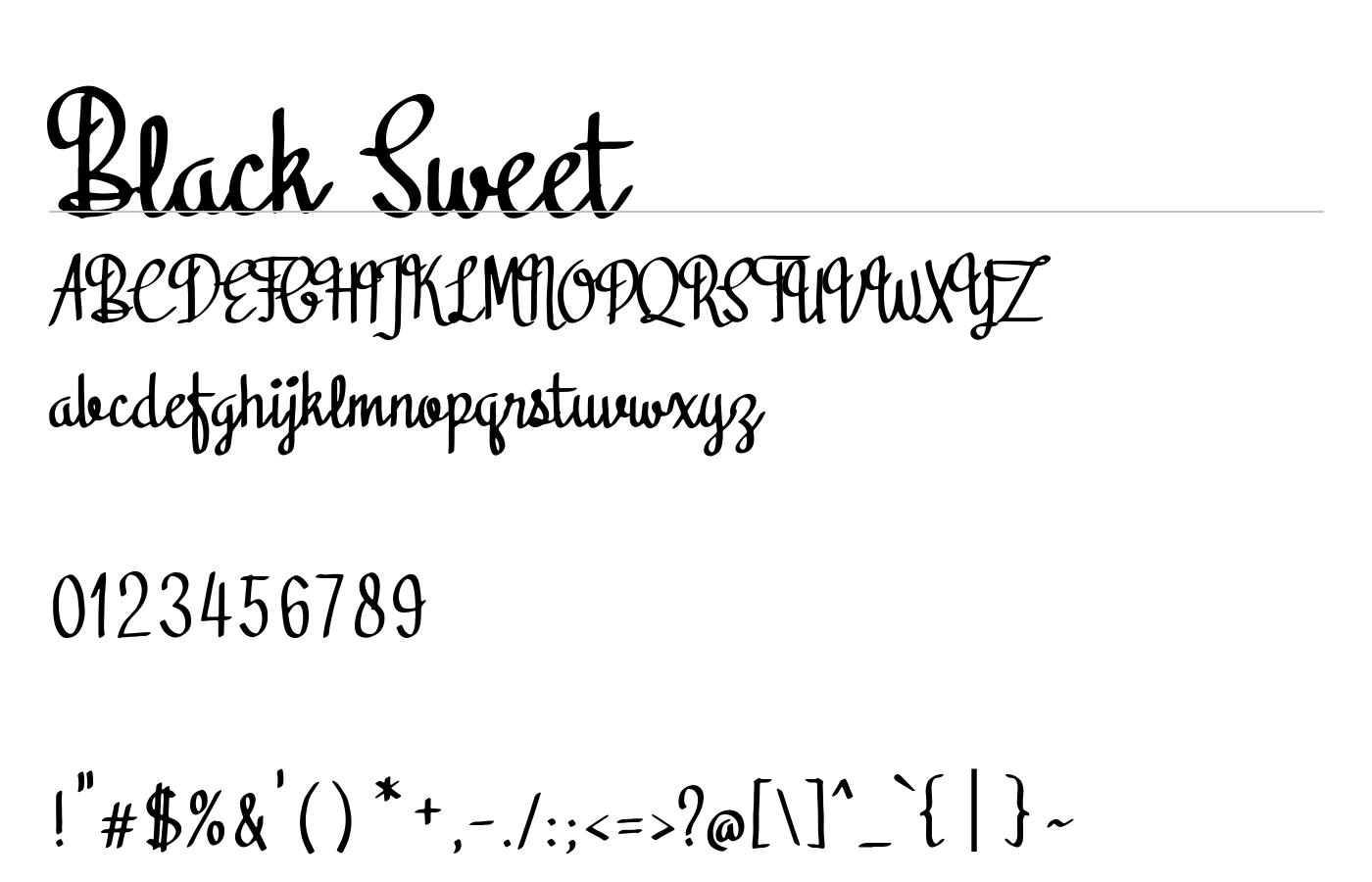 Black Sweet Font preview
