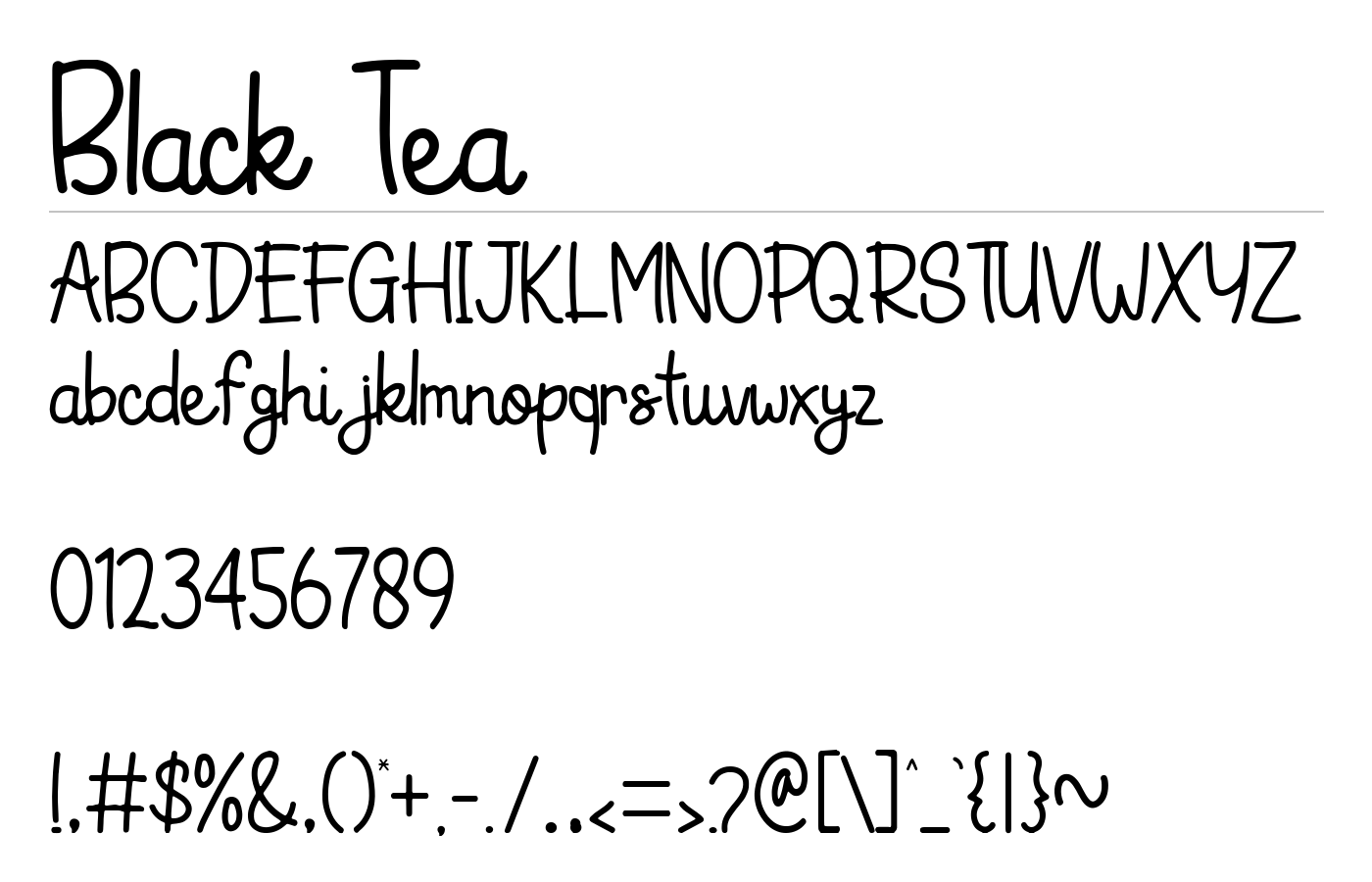Black Tea Font preview