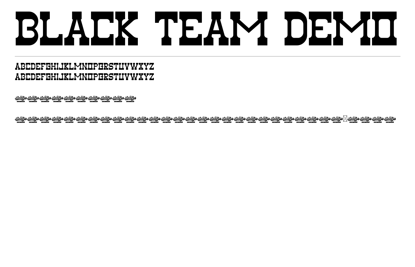 Black Team Demo Font preview