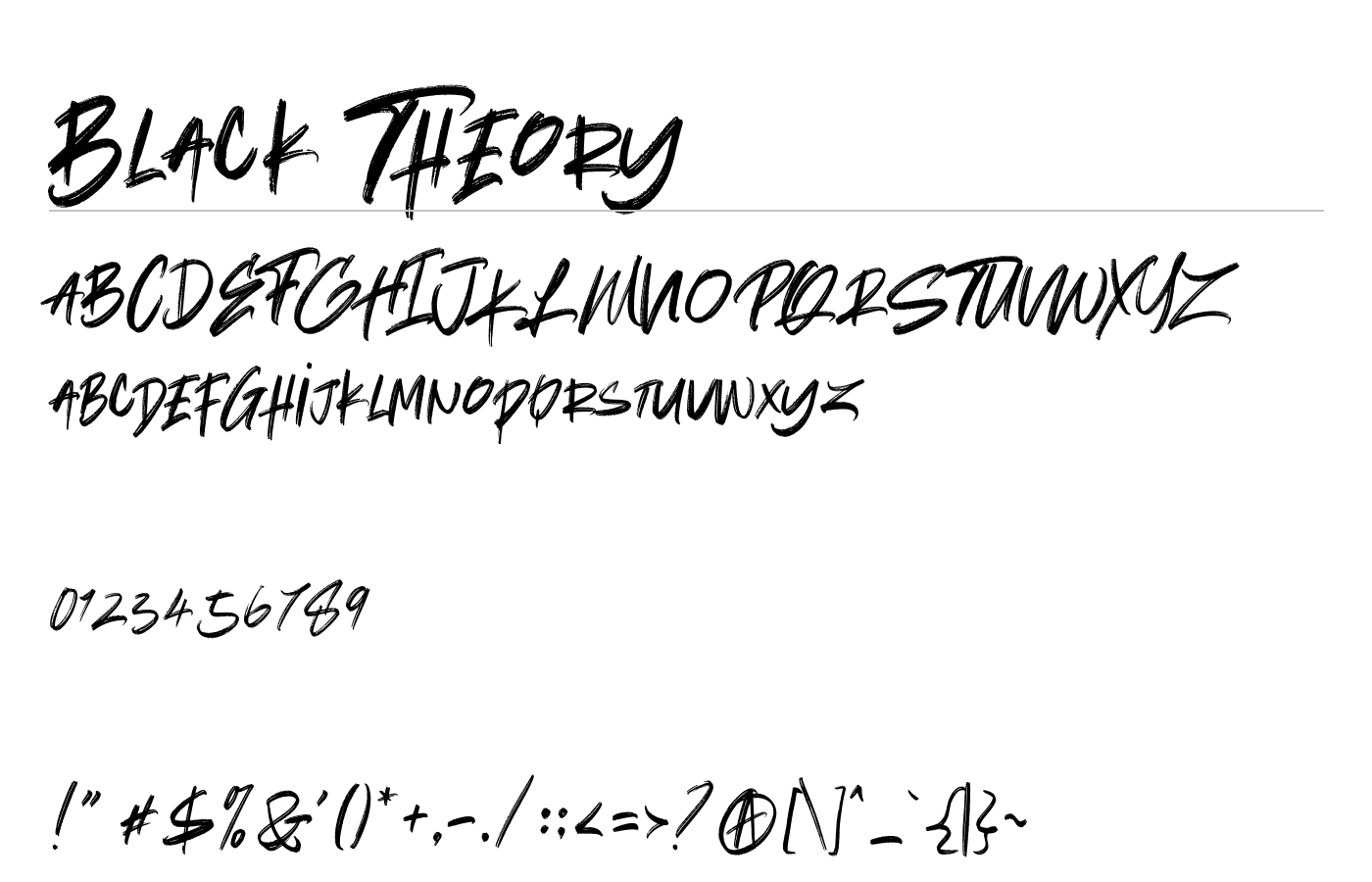 Black Theory Font preview
