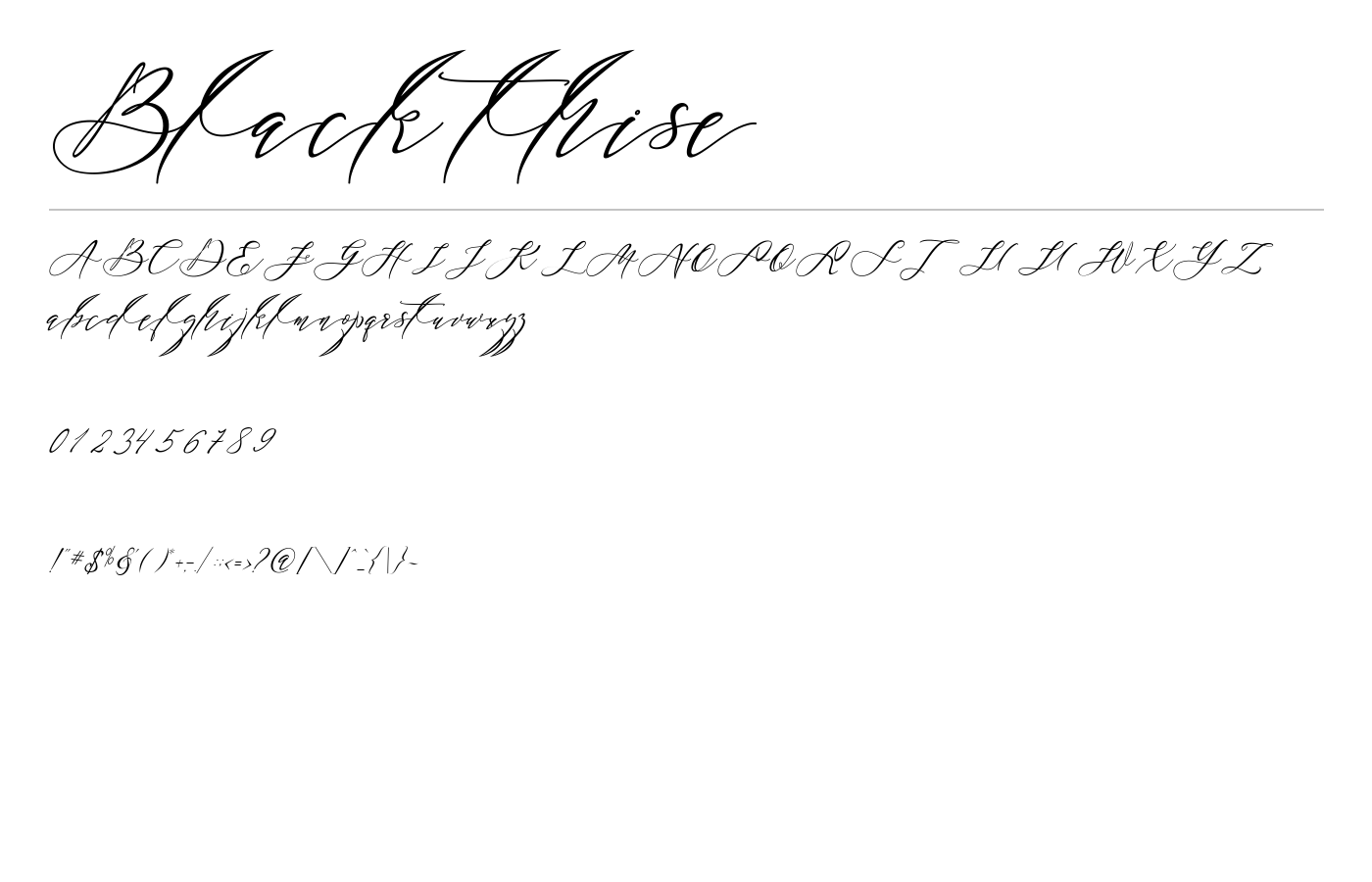 Black thise Font preview
