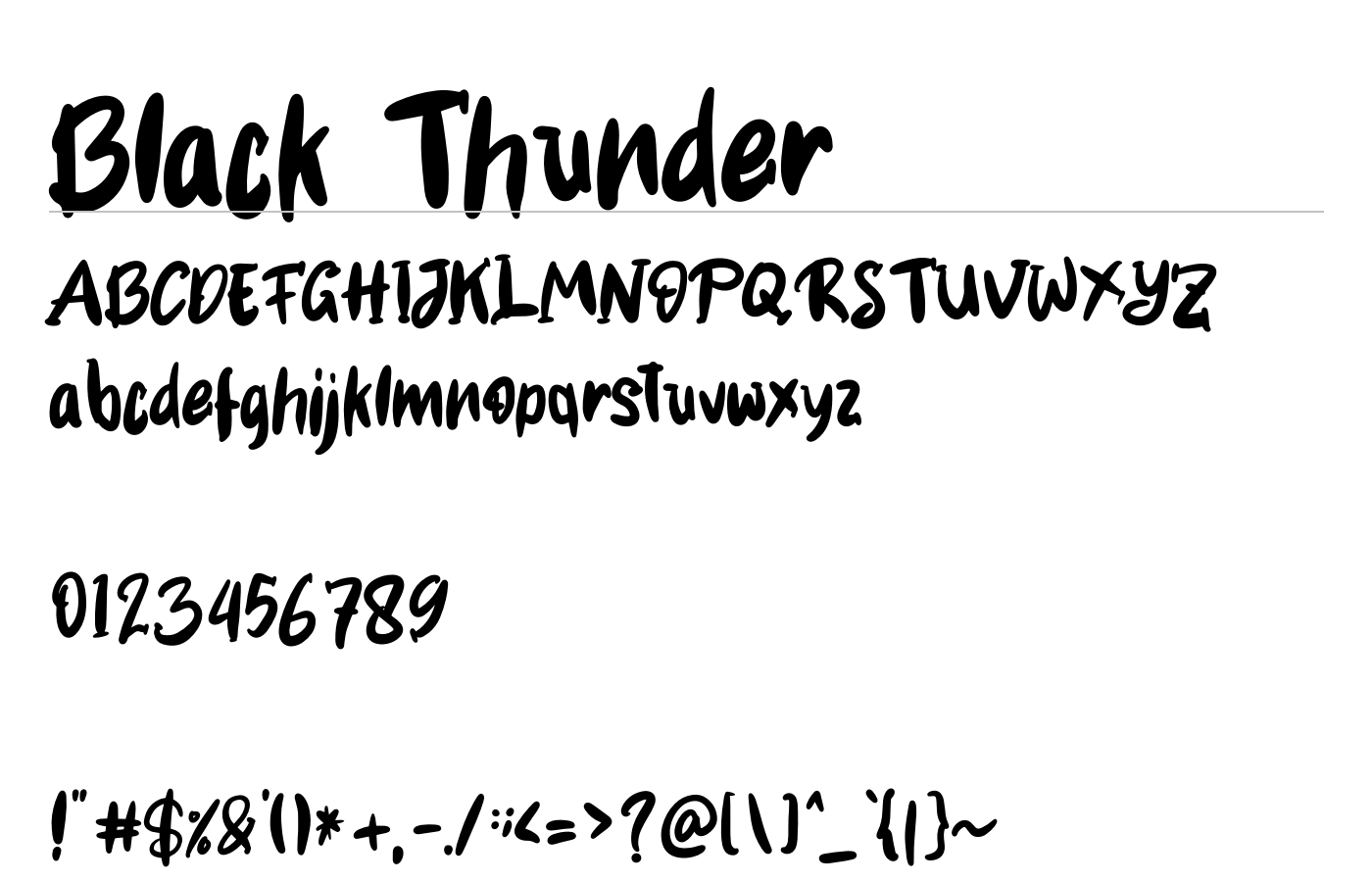 Black Thunder Font preview
