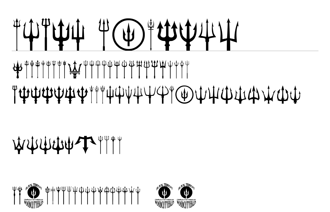 Black Trident Font preview