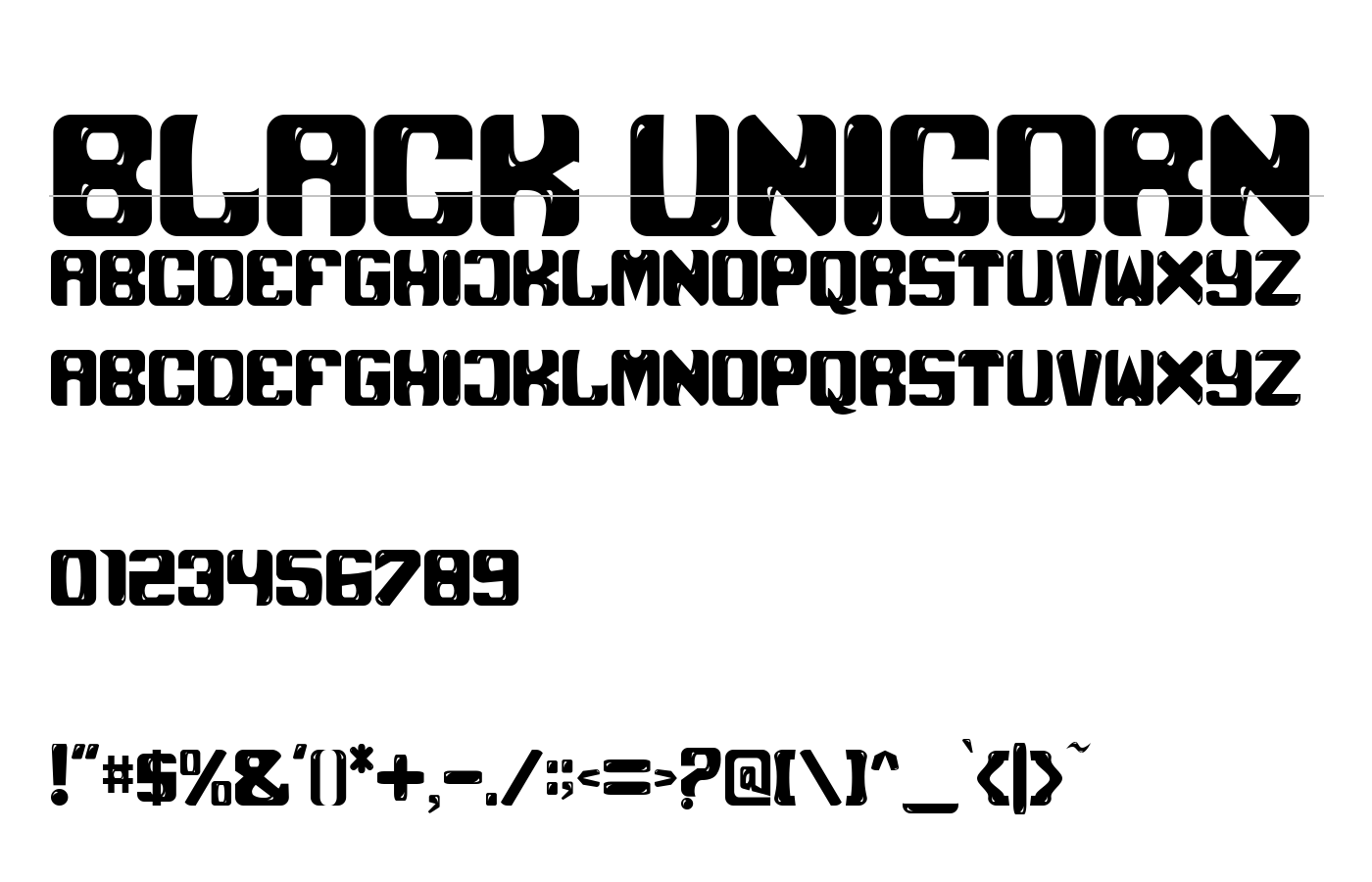 Black Unicorn Font preview