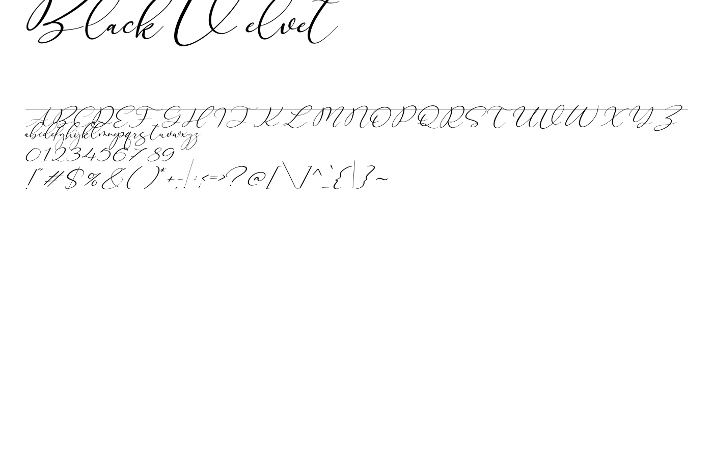 Black Velvet Font preview