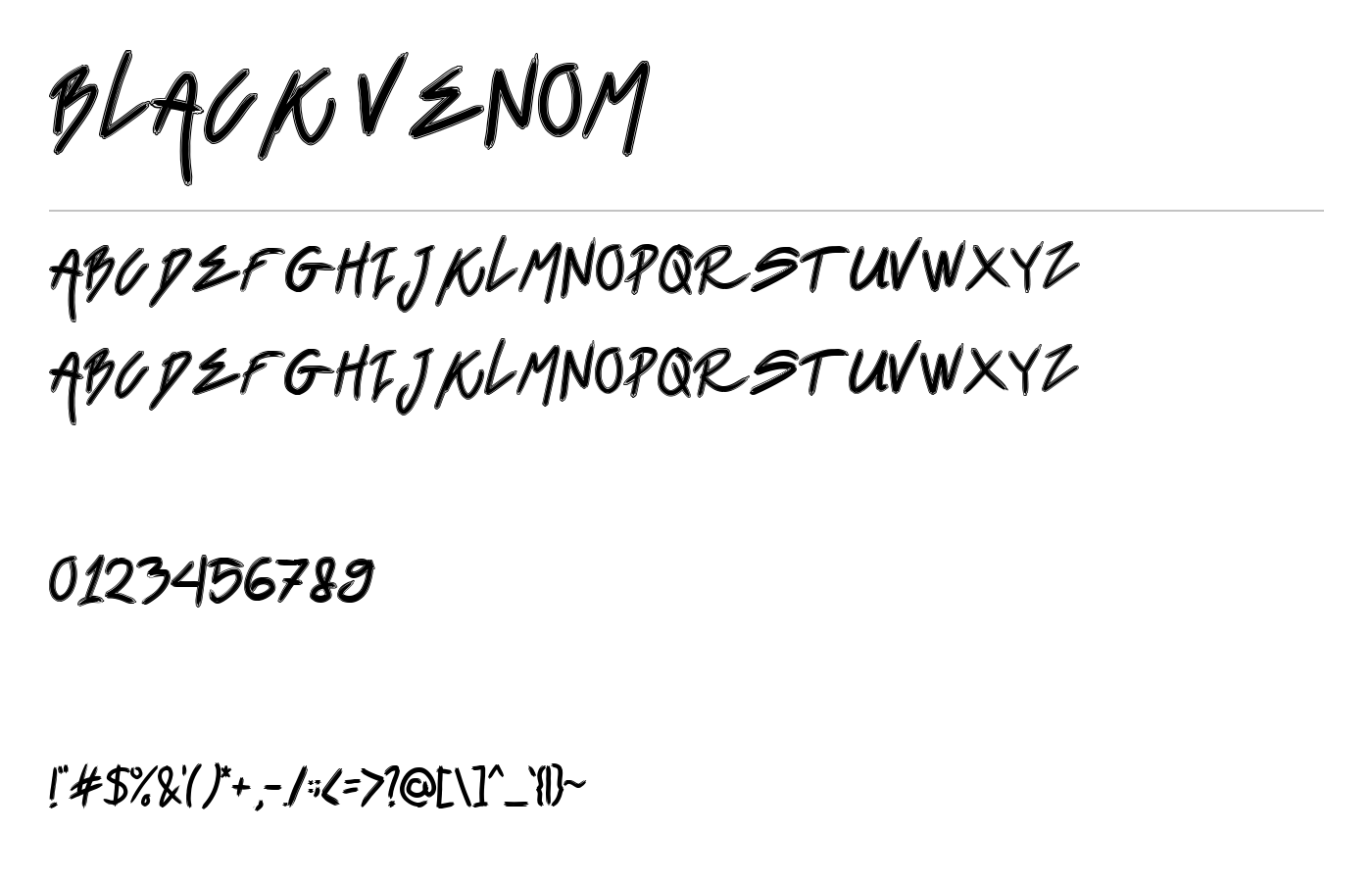 Black Venom Font preview