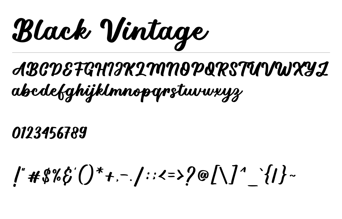 Black Vintage Font preview