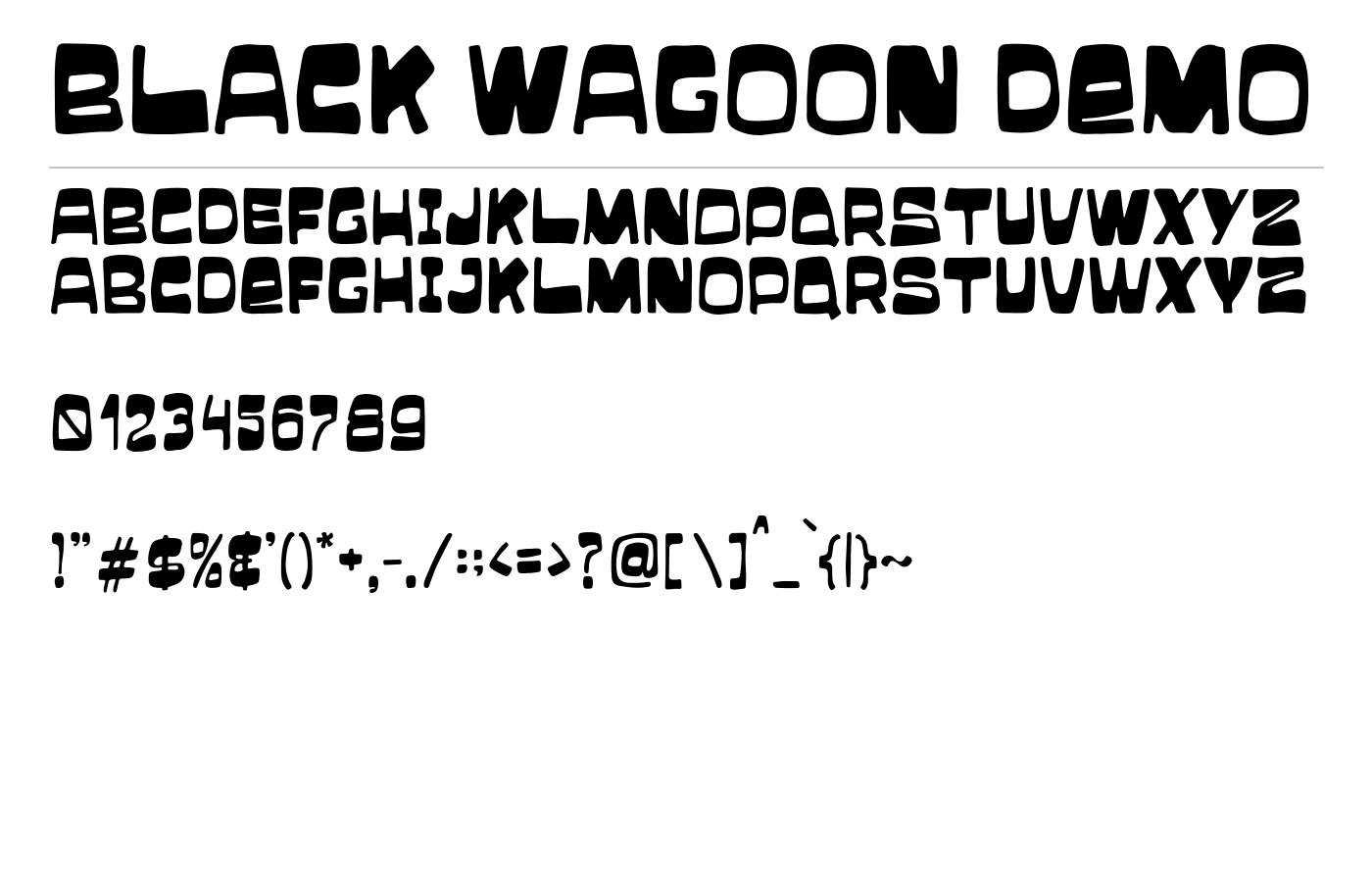 Black Wagoon Demo Font preview