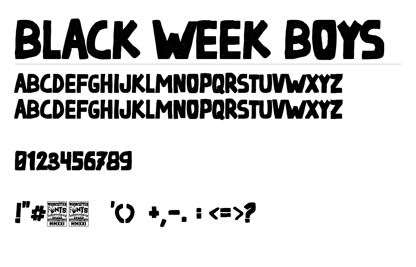 Black Week Boys Font preview