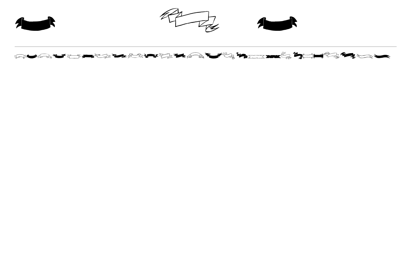 Black & White Banners Font preview