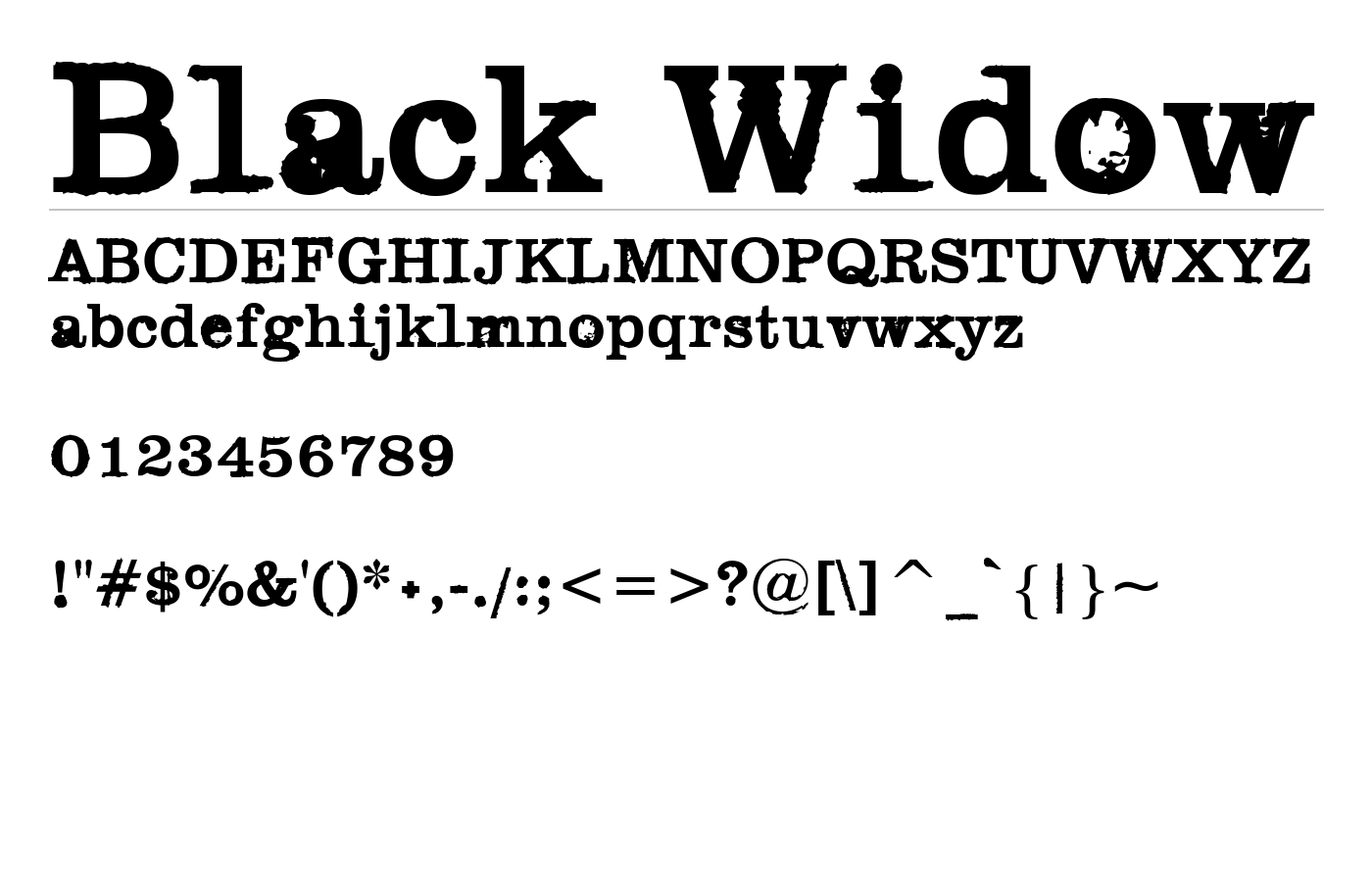 Black Widow Font preview