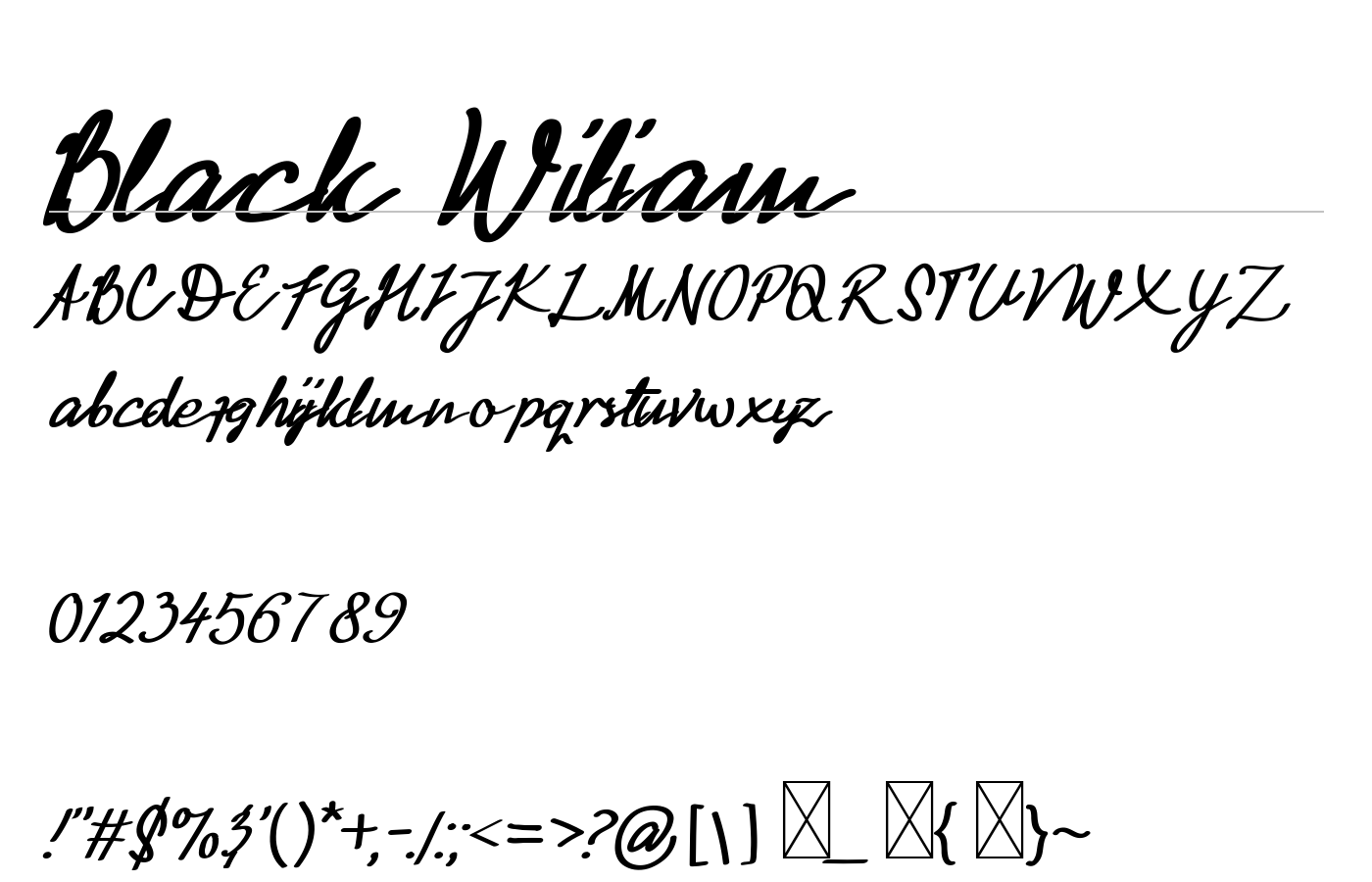 Black Wiliam Font preview