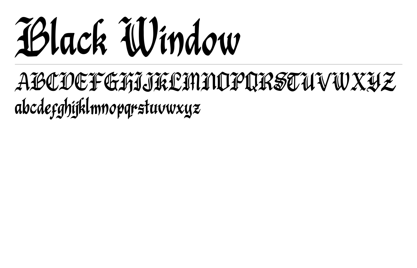 Black Window Font preview