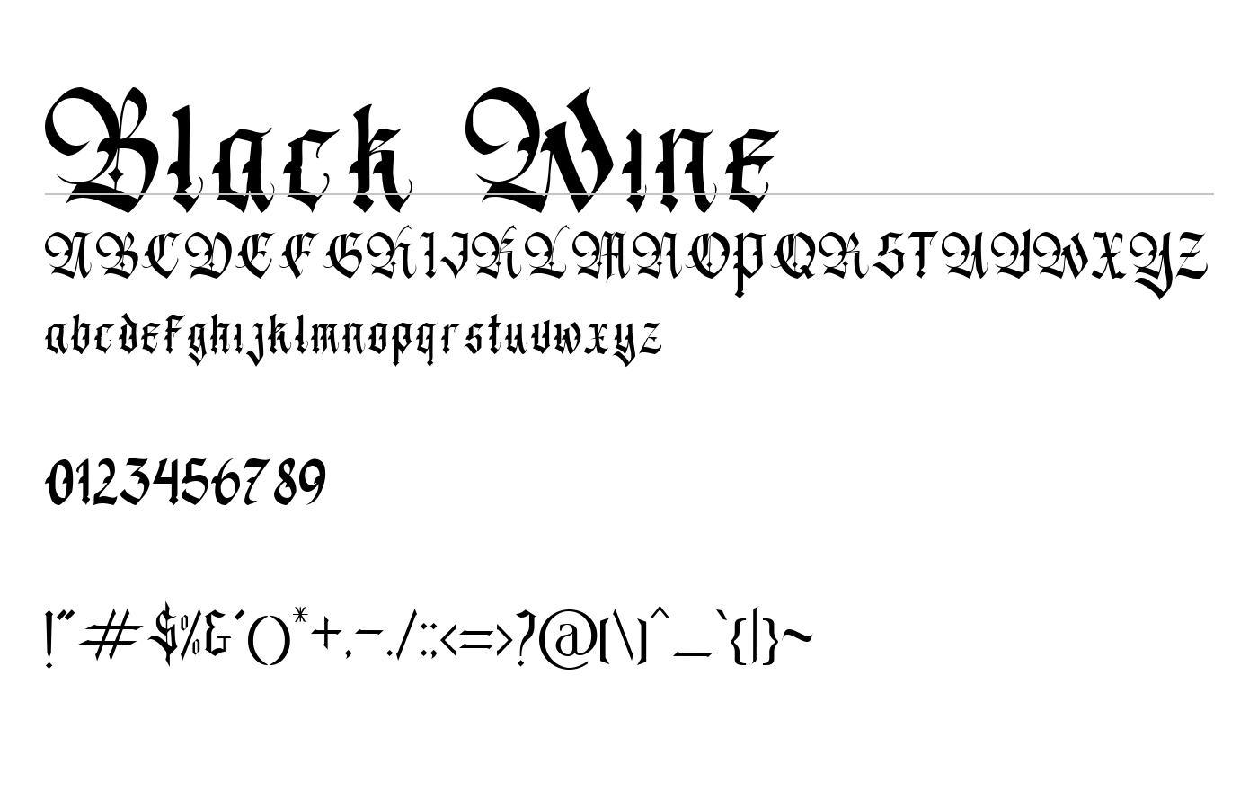 Black Wine Font preview
