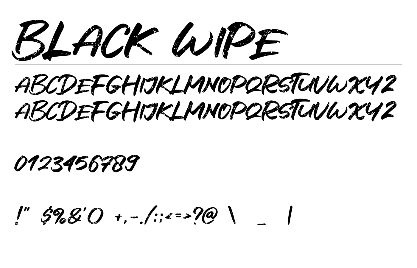 Black Wipe Font preview