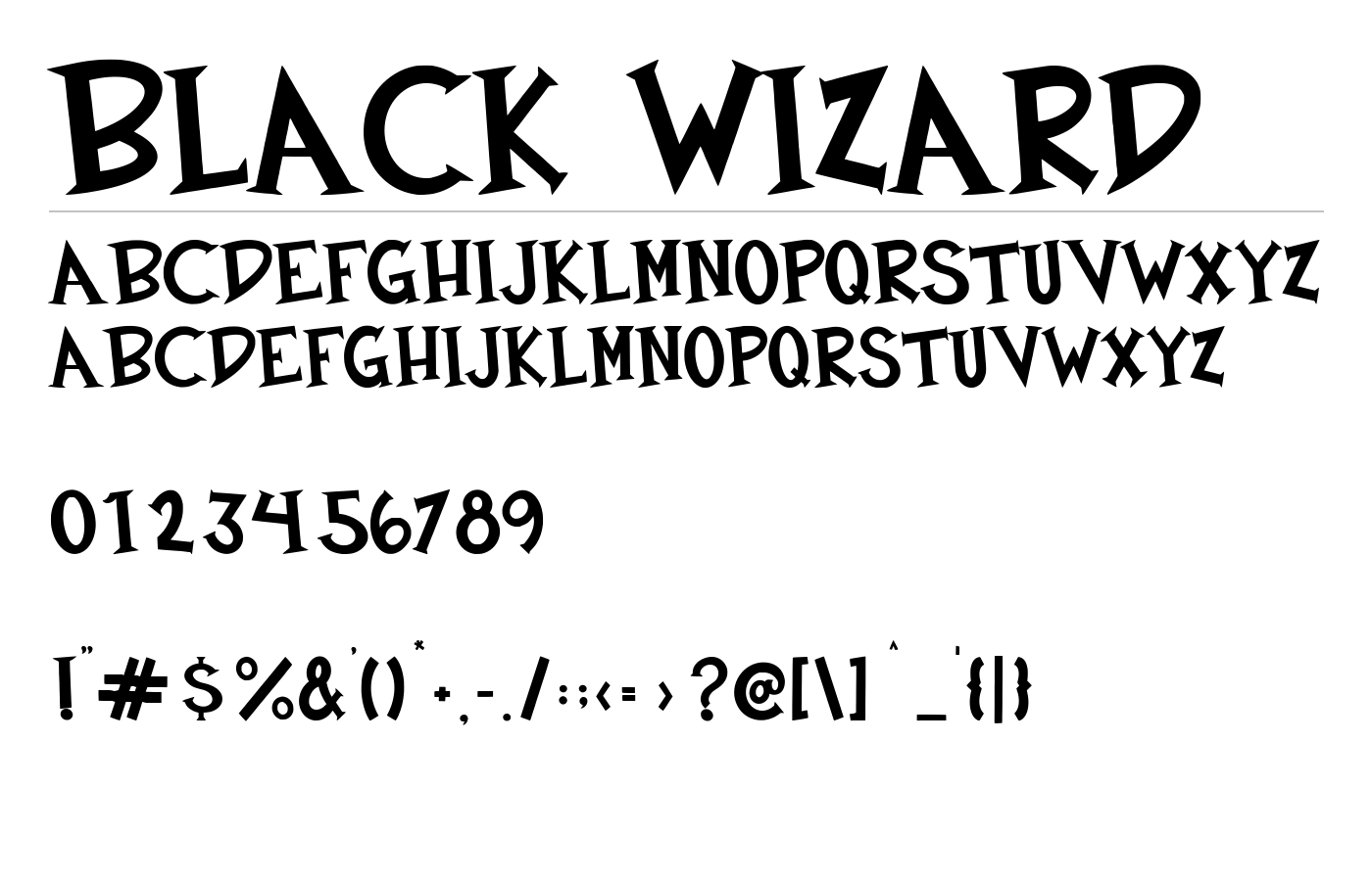 Black Wizard Font preview