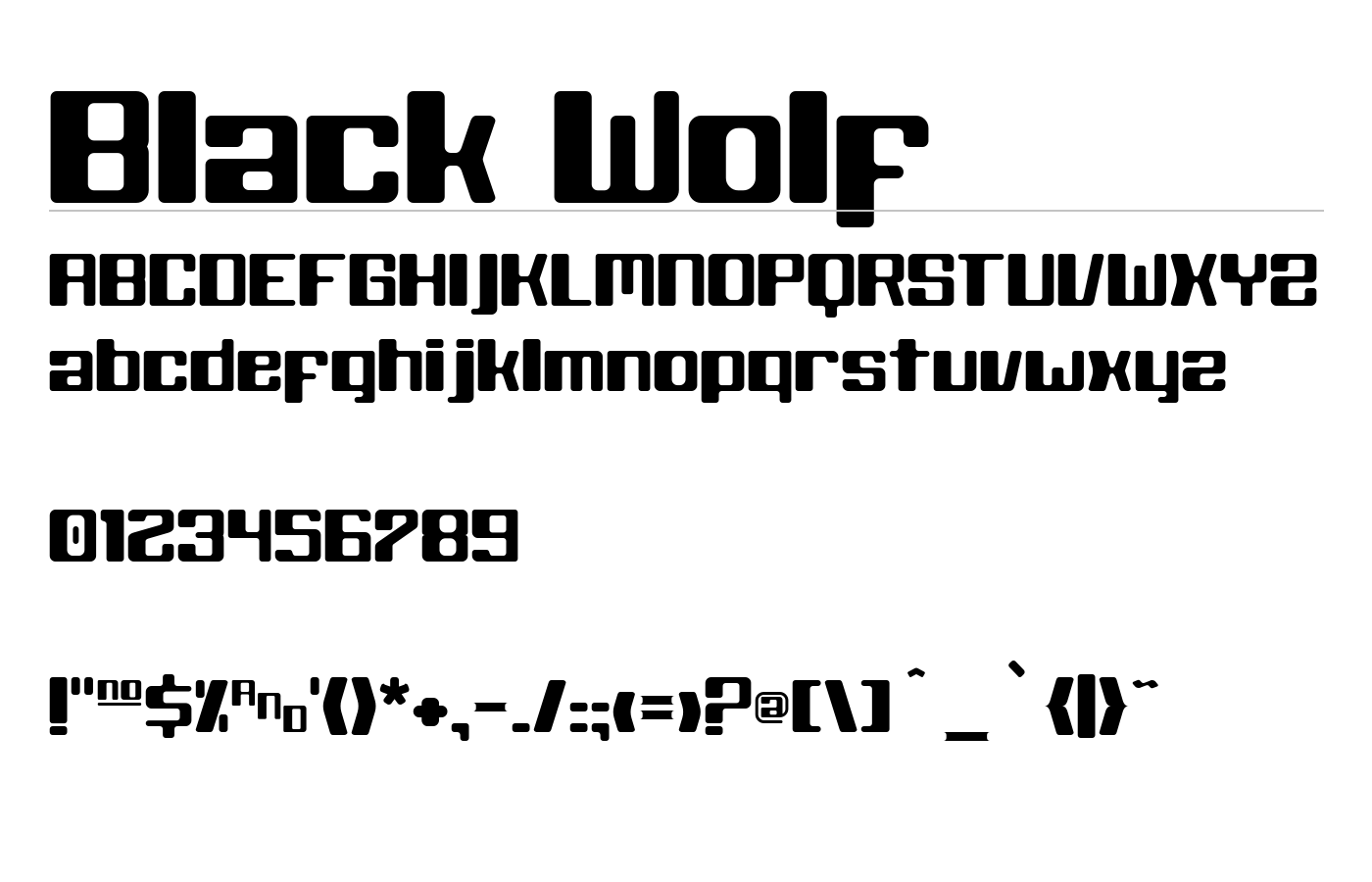 Black Wolf Font preview