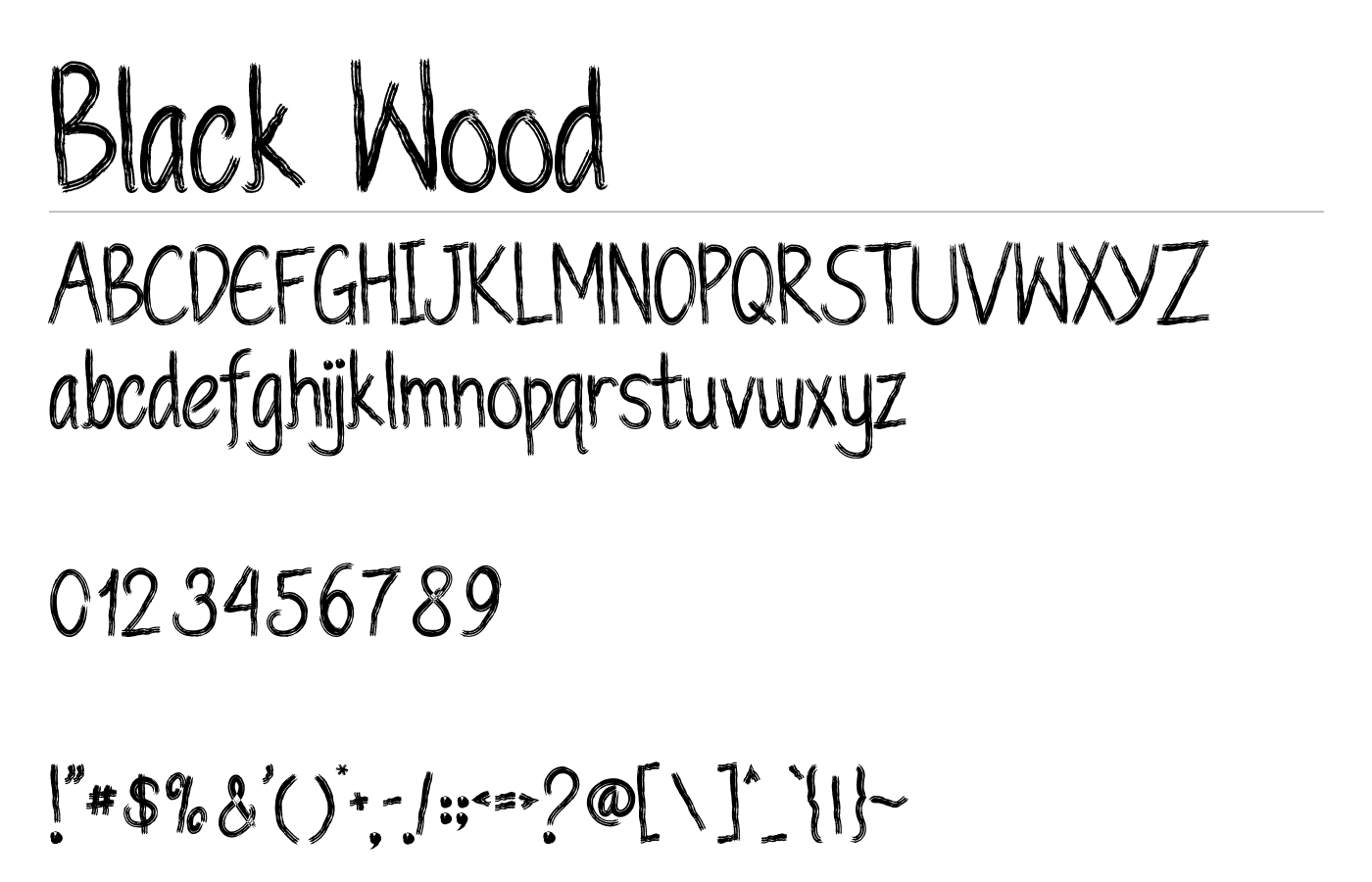 Black Wood Font preview