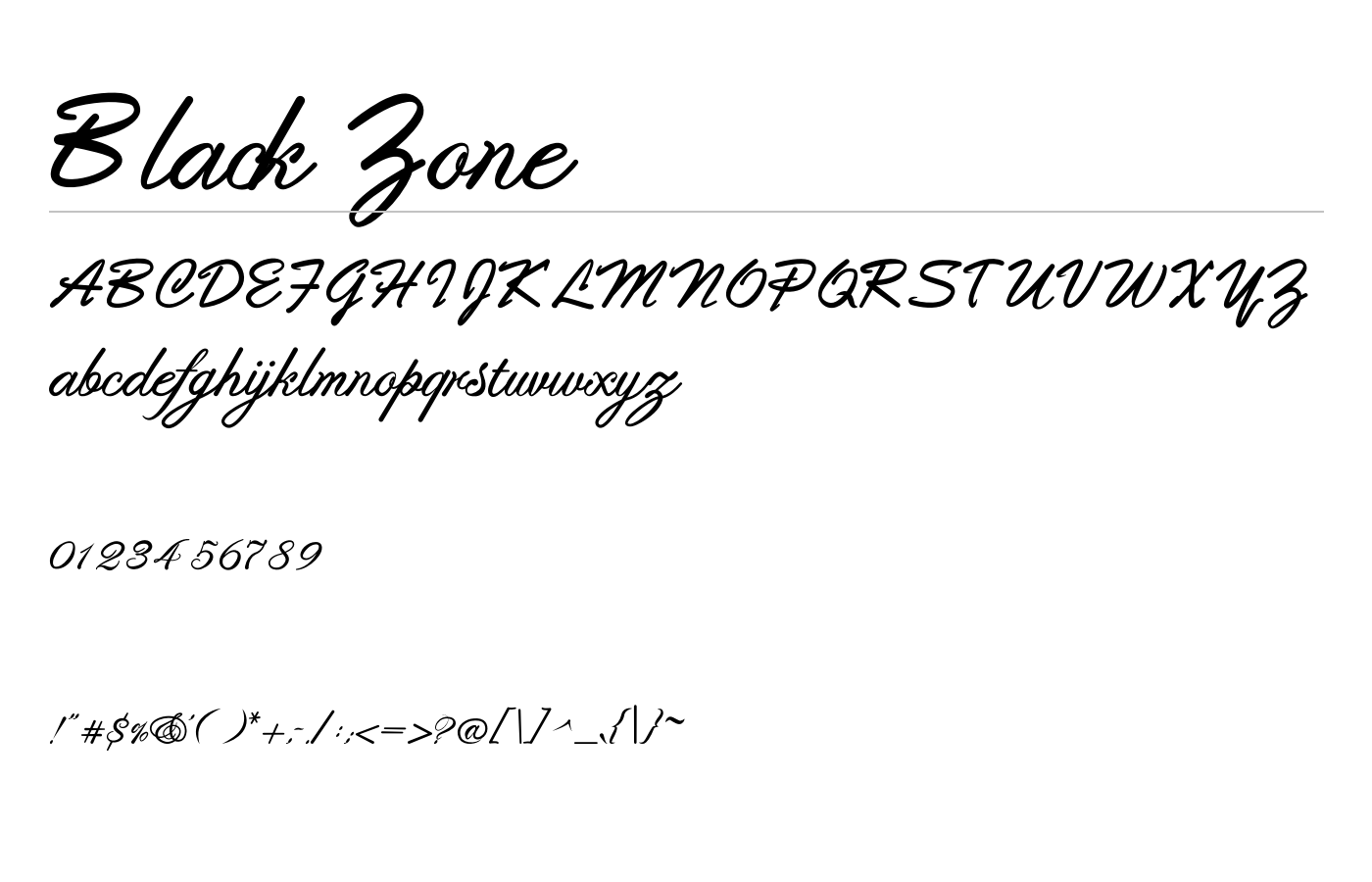 Black Zone Font preview