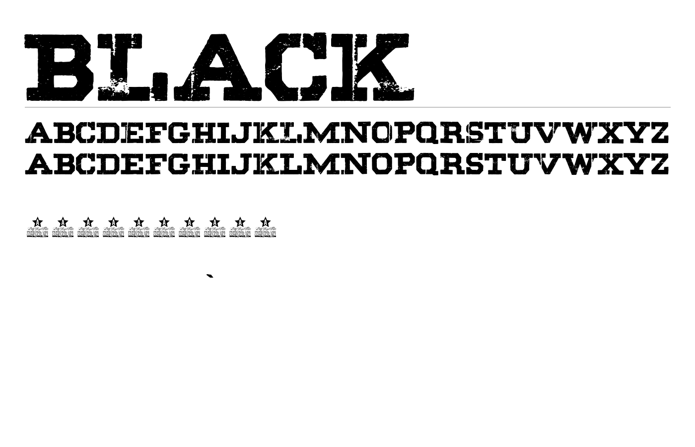 BLACK Font preview