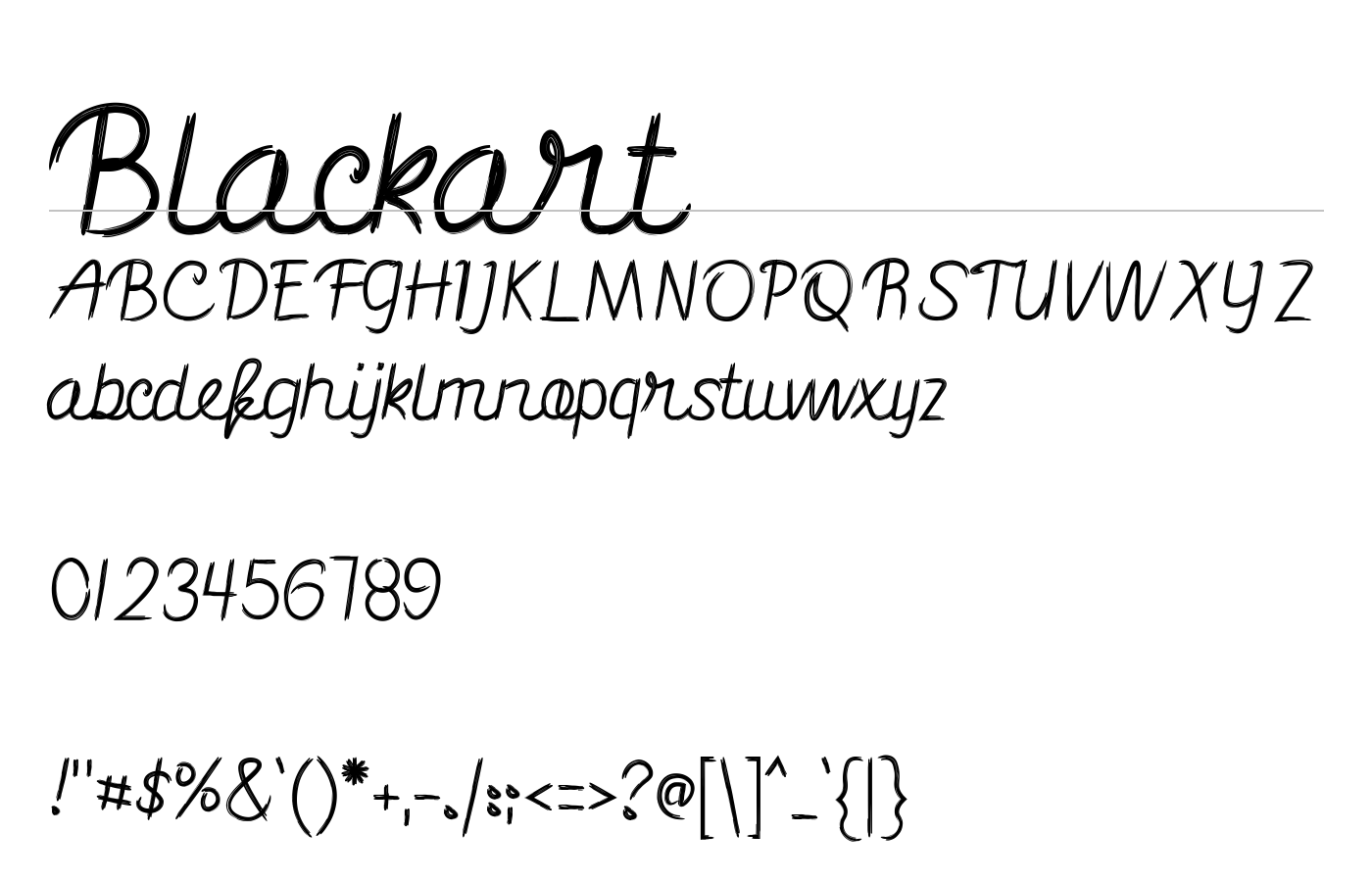 Blackart Font preview