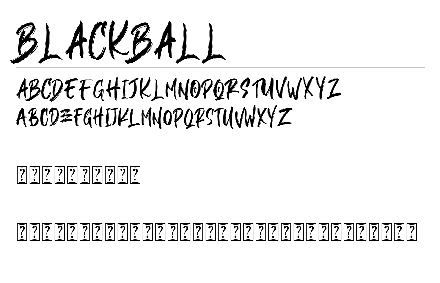 BLACKBALL Font preview