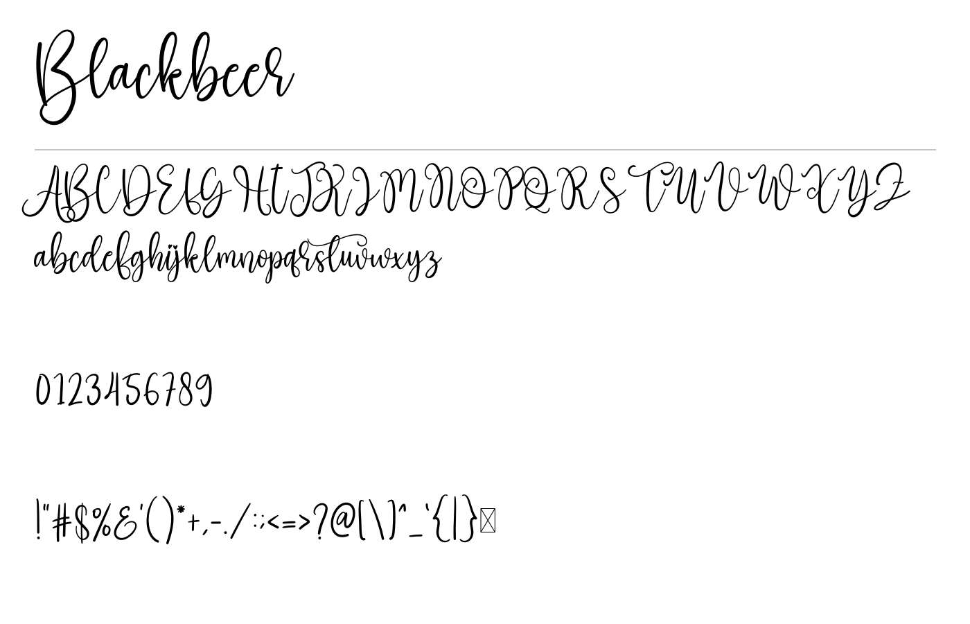 Blackbeer Font preview