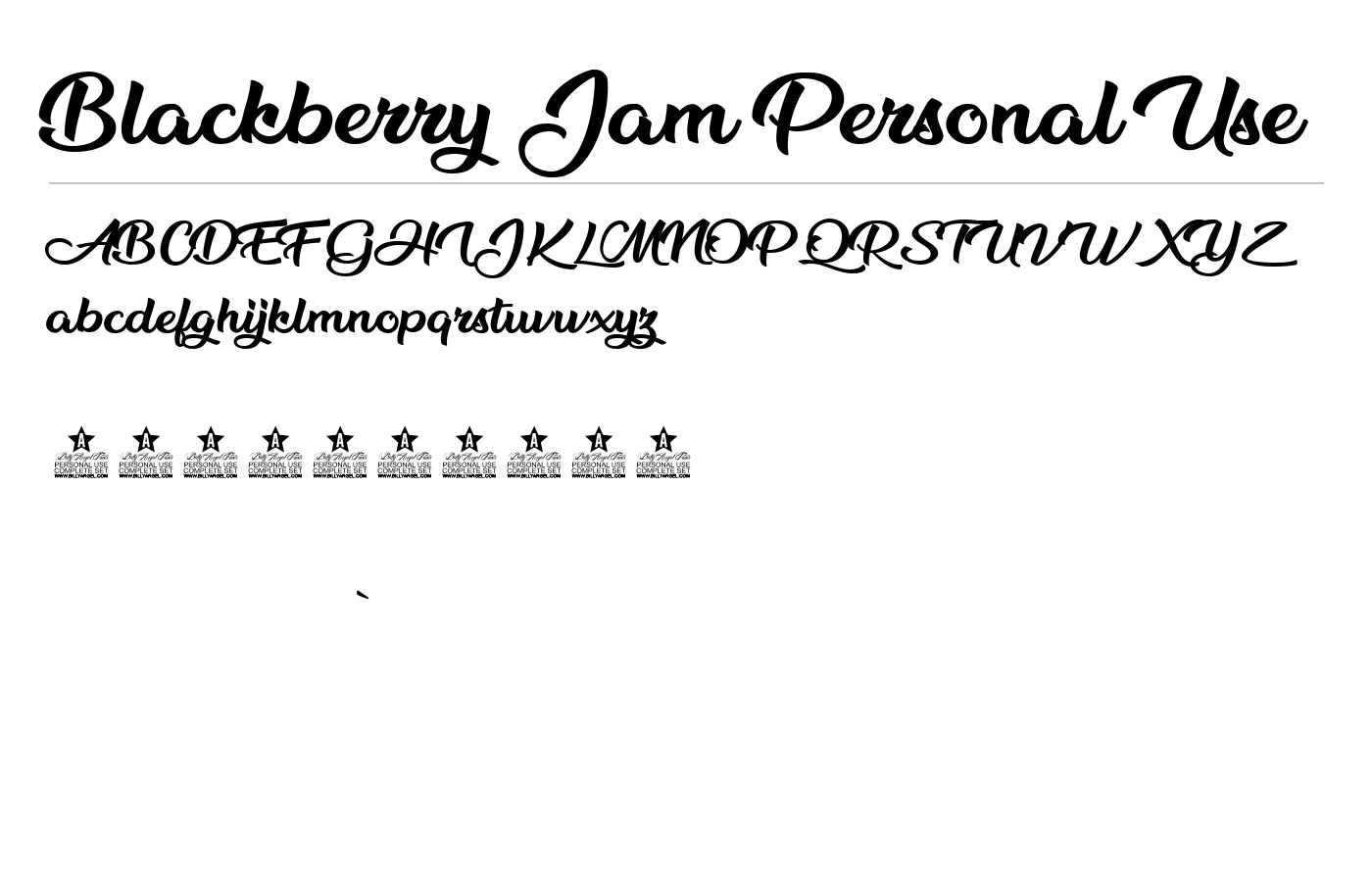 Blackberry Jam Personal Use Font preview