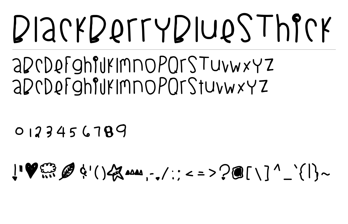 BlackberryBluesThick Font preview