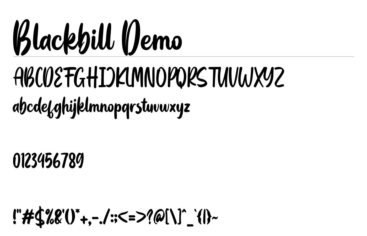 Blackbill Font preview