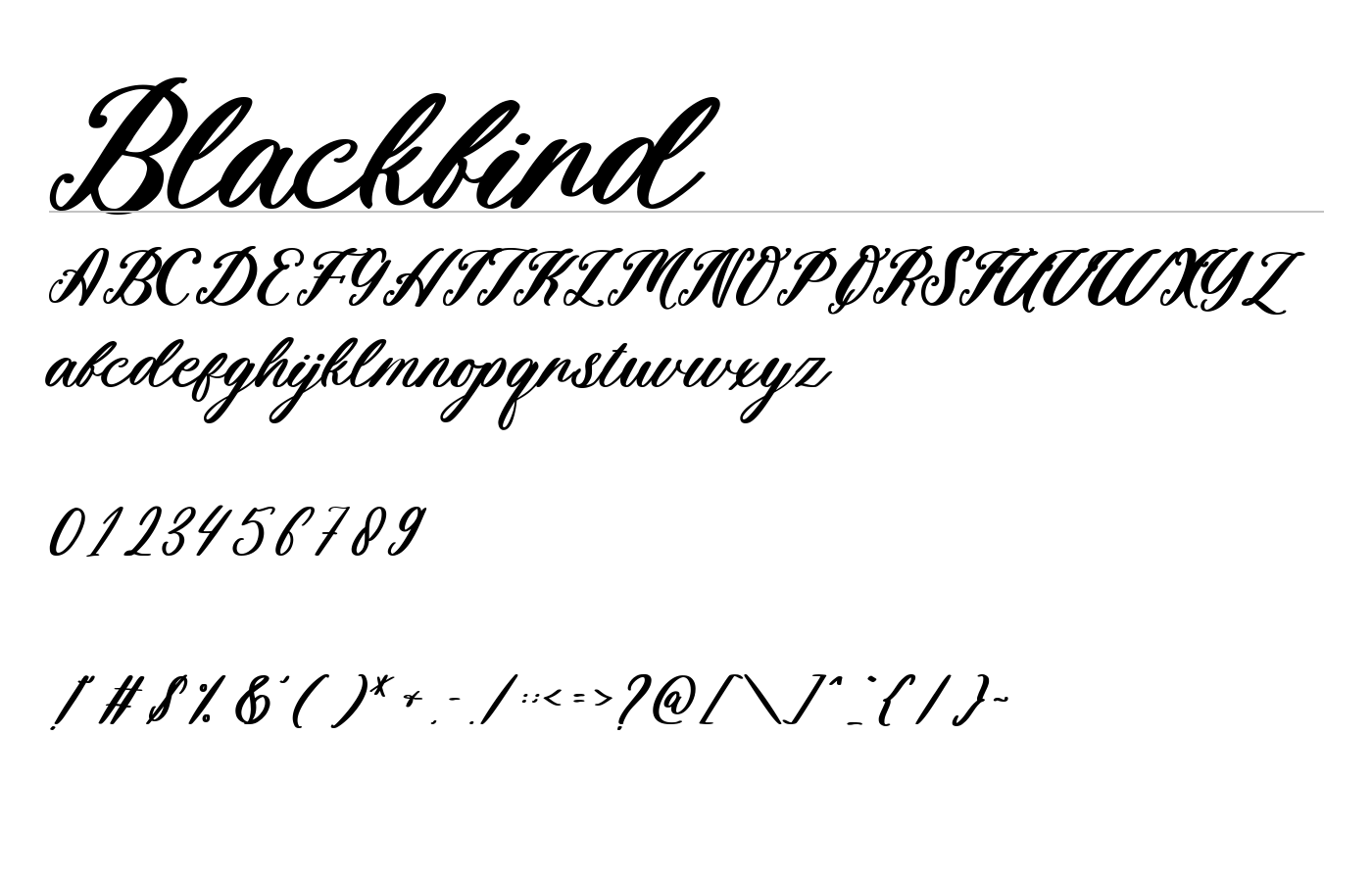 Blackbird Font preview