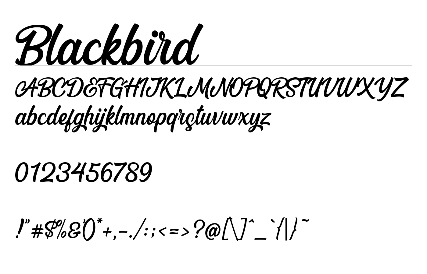 Blackbird Font preview