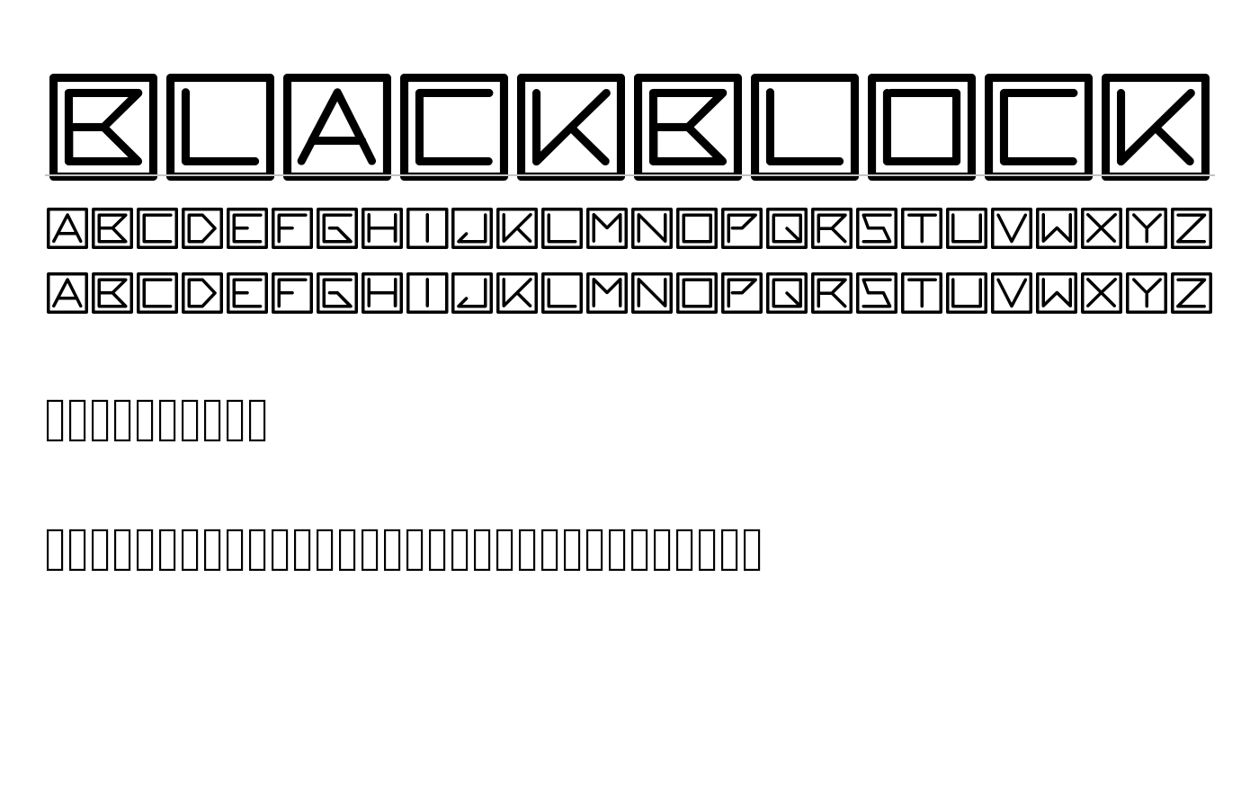 blackblock Font preview