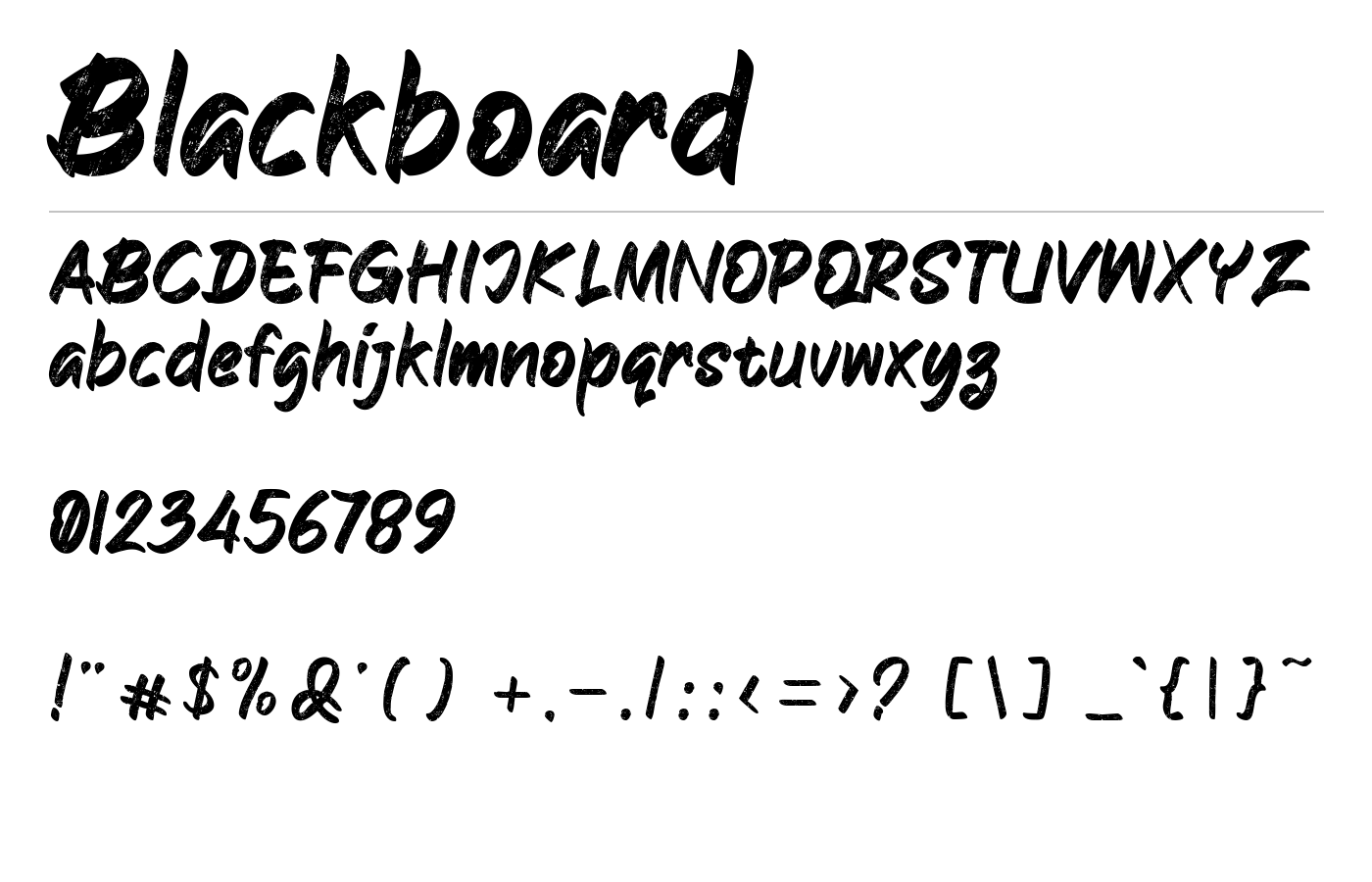 Blackboard Font preview