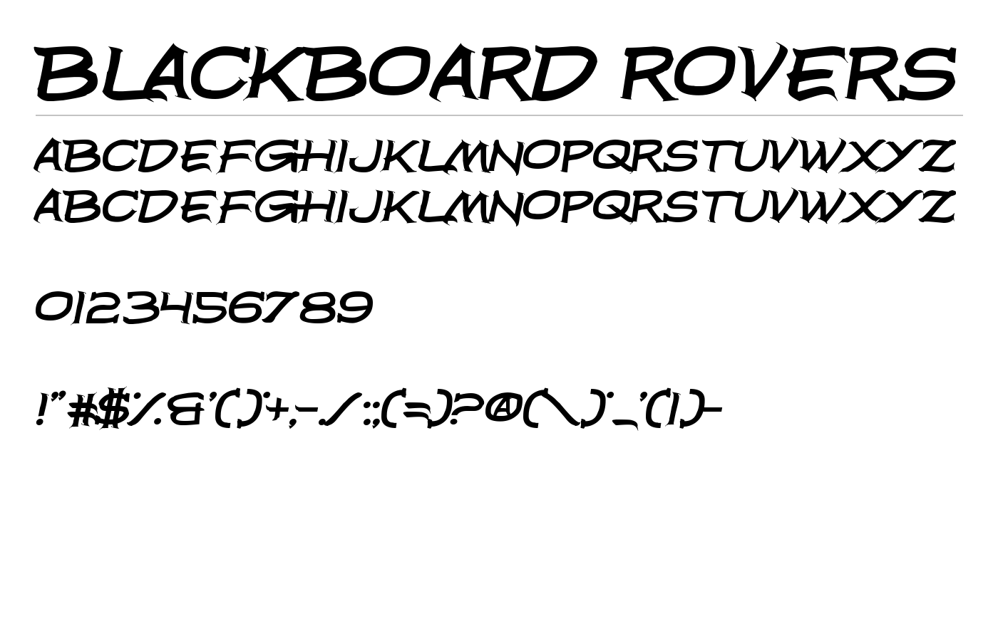 Blackboard Rovers Font preview
