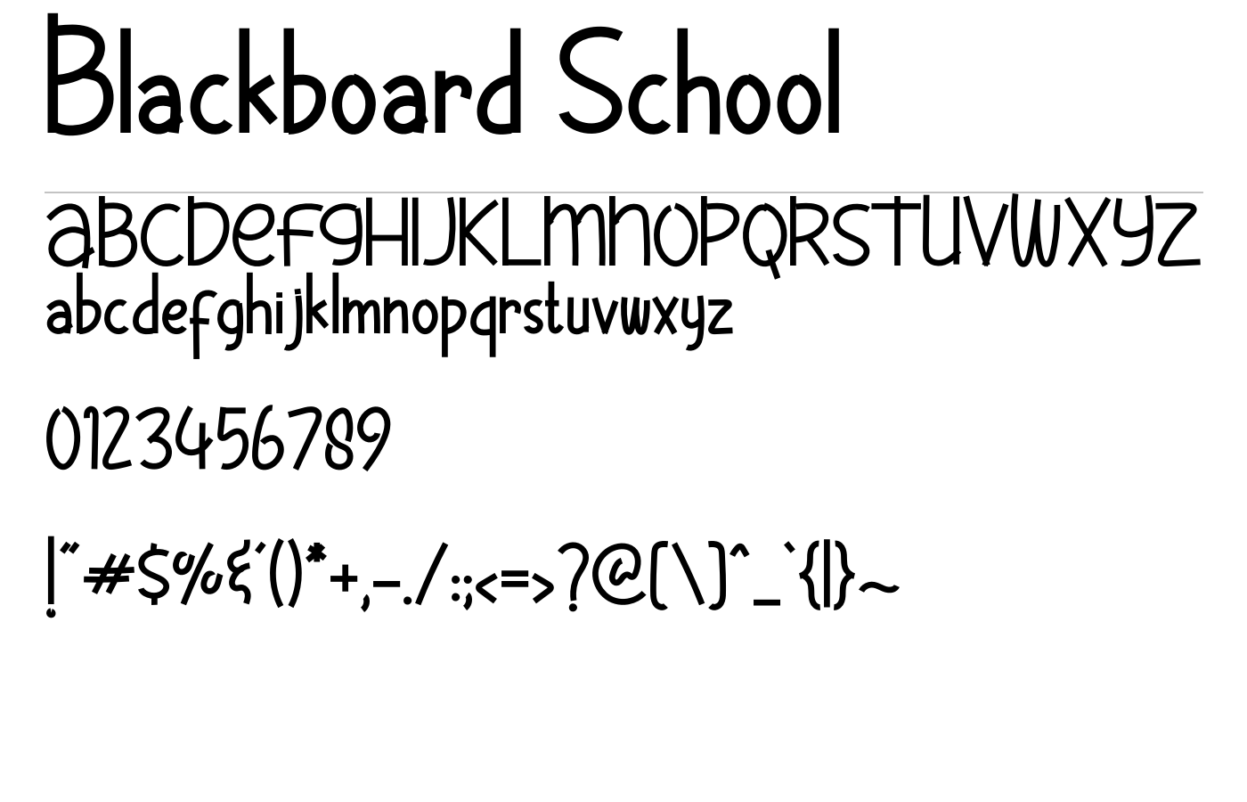 Blackboard School Font preview