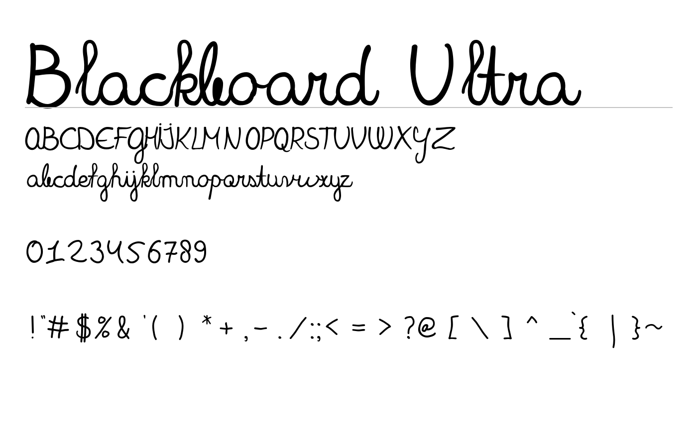 Blackboard Ultra Font preview