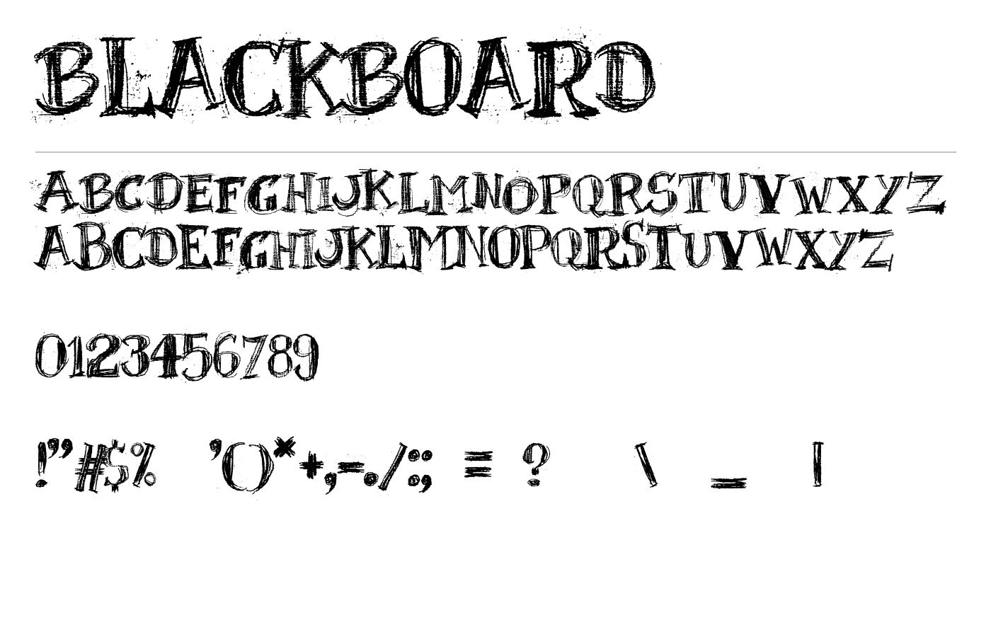 BlackBoard Font preview