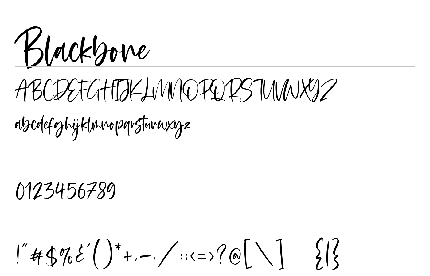 Blackbone Font preview