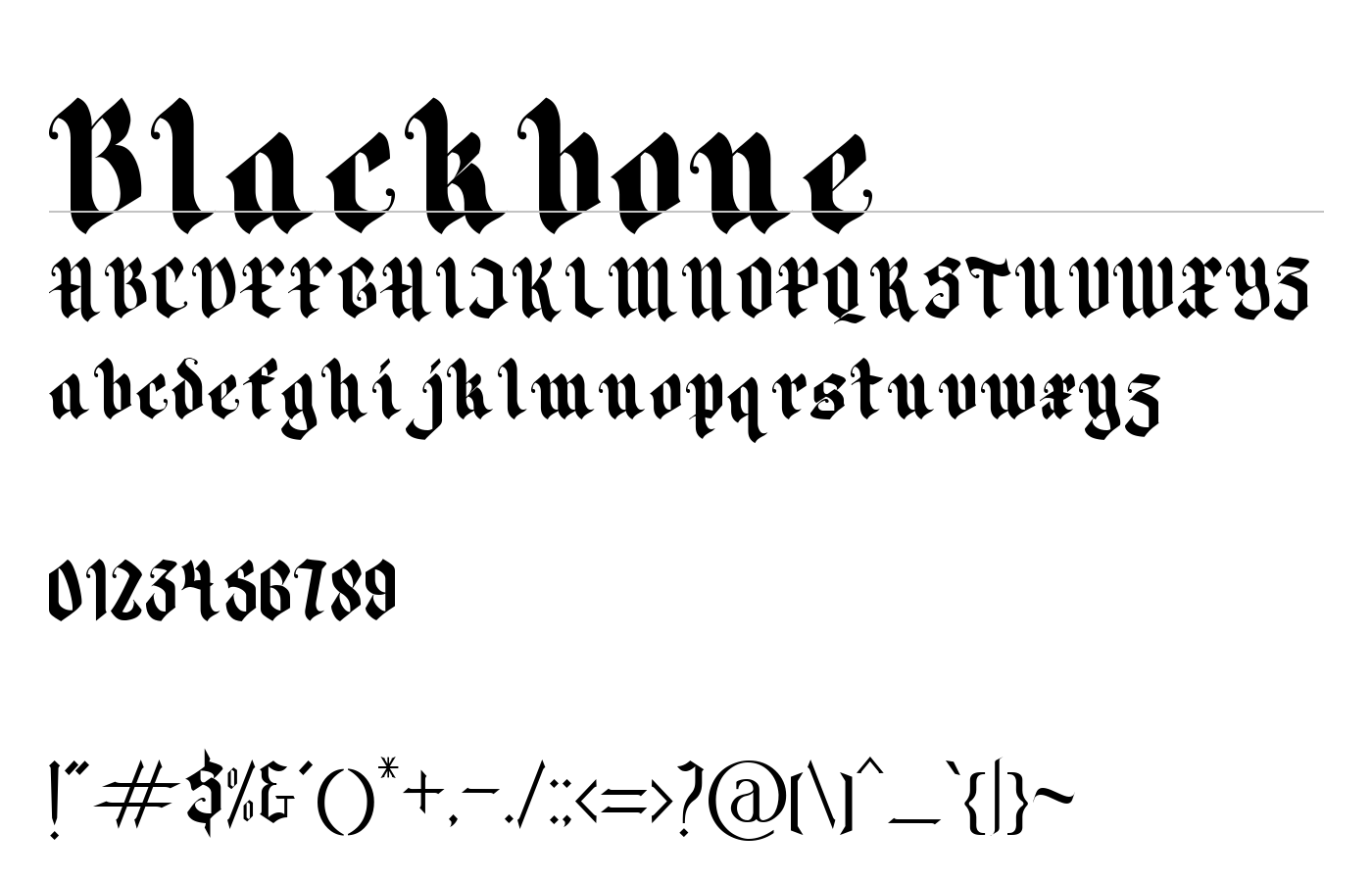 Blackbone Font preview
