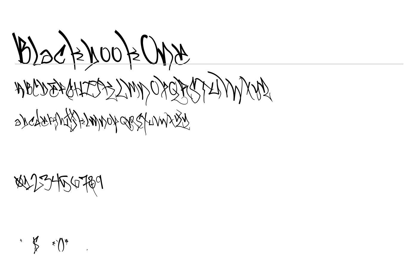 BlackbookOne Font preview