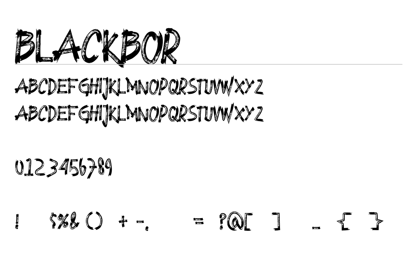 BLACKBOR Font preview