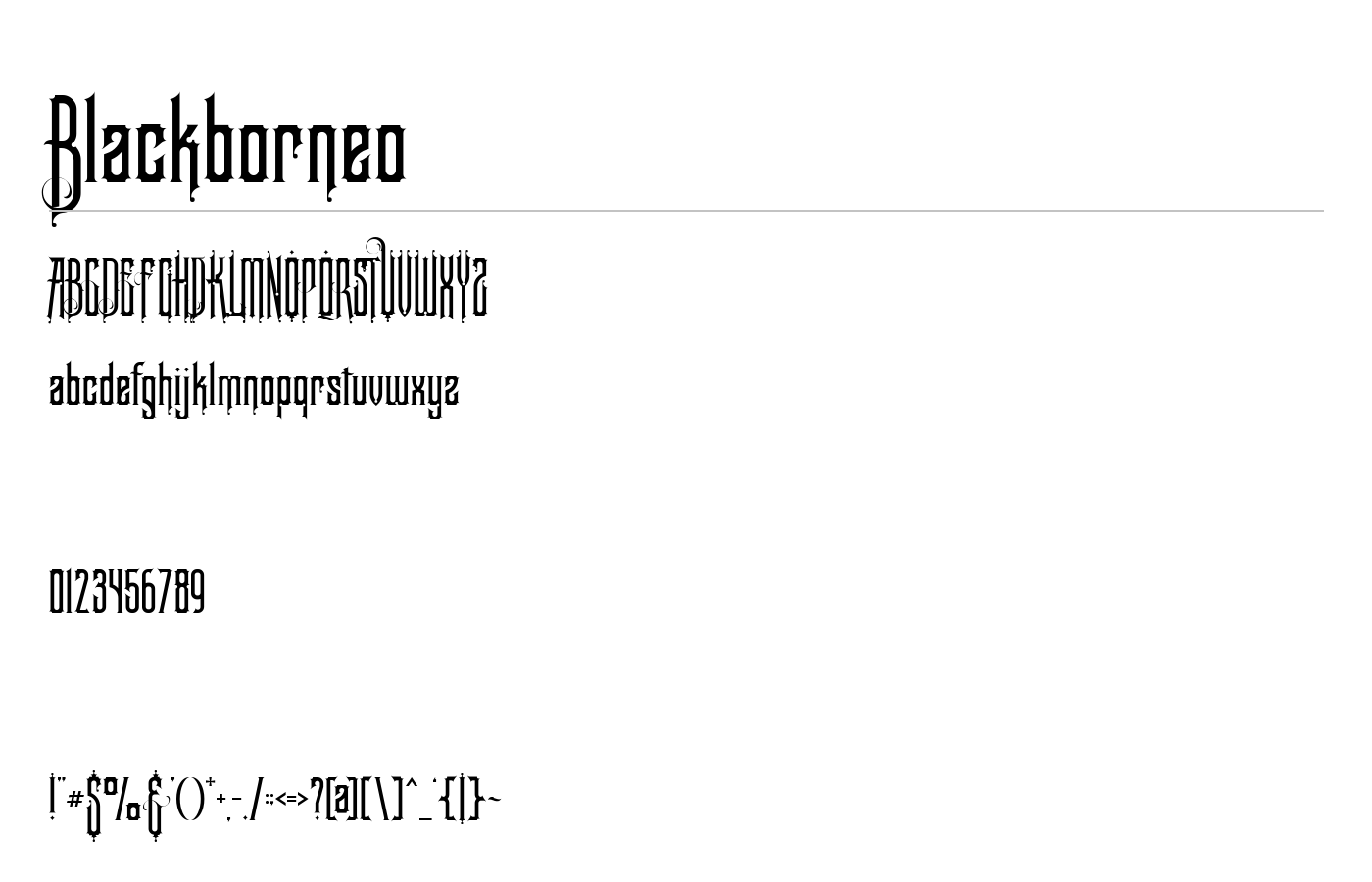 Blackborneo Font preview