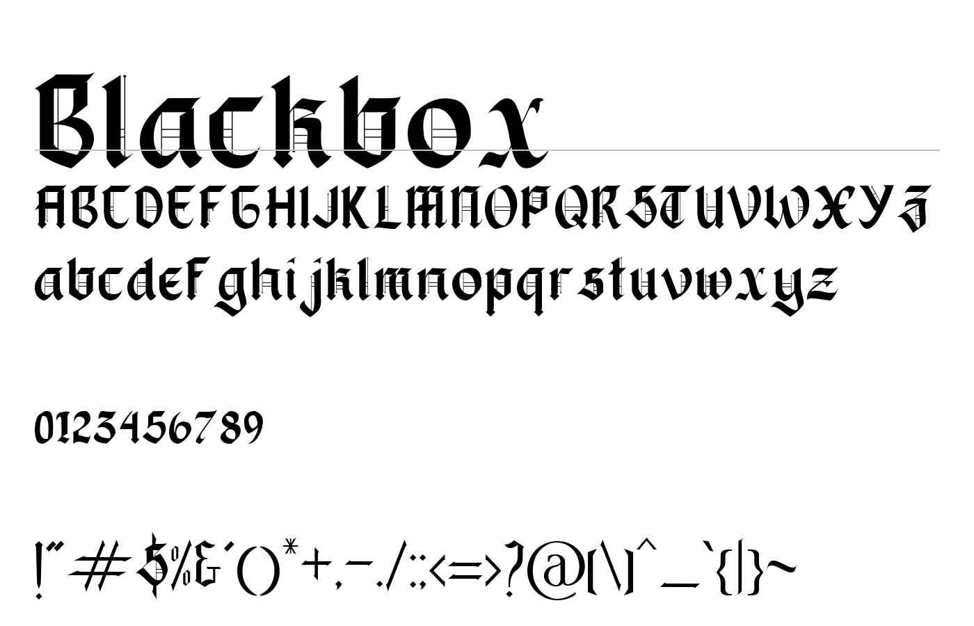 Blackbox Font preview