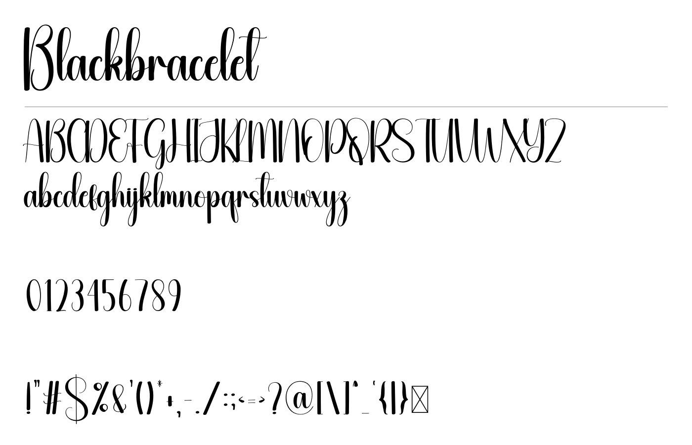Blackbracelet Font preview