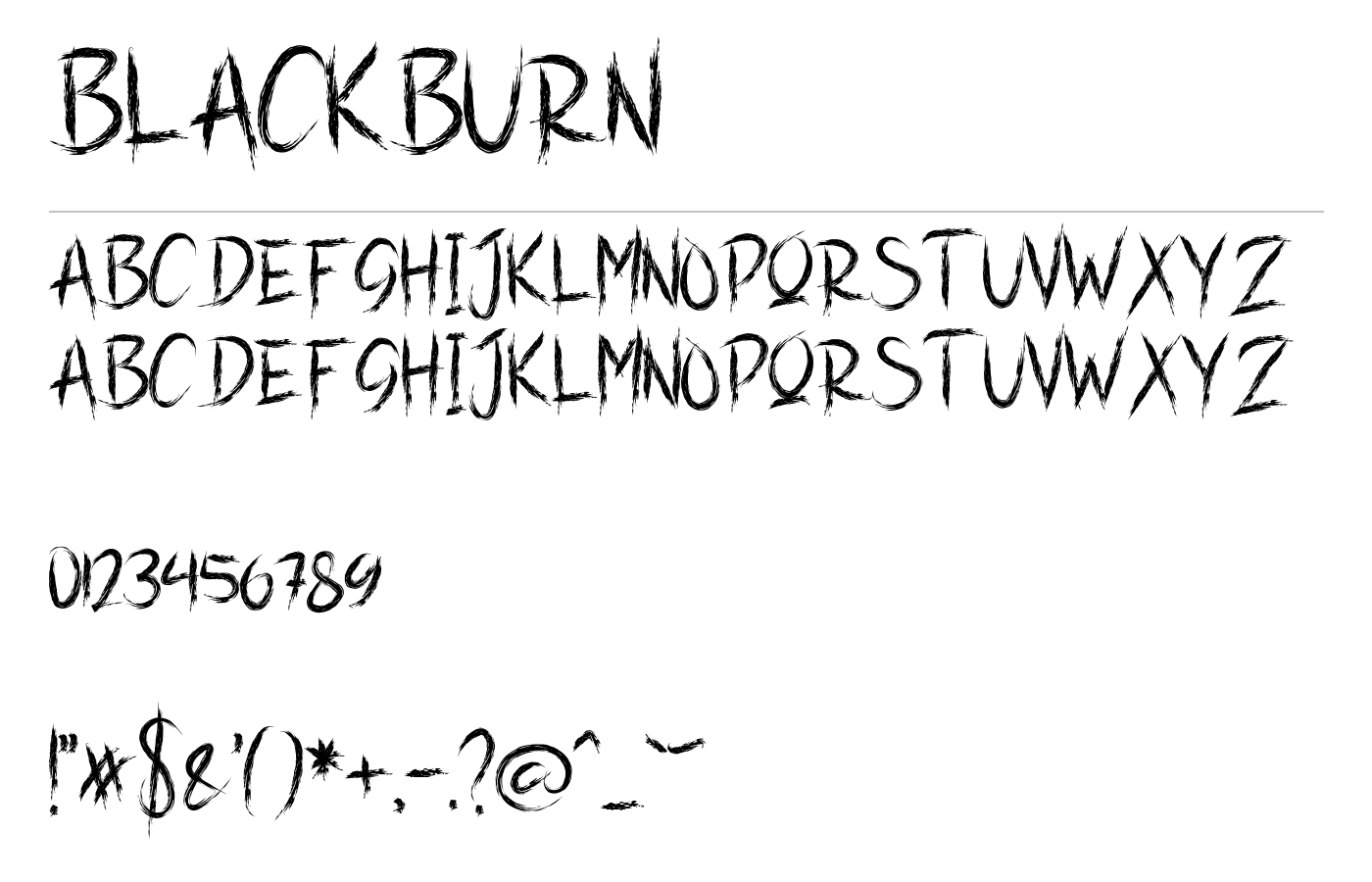 BLACKBURN Font preview