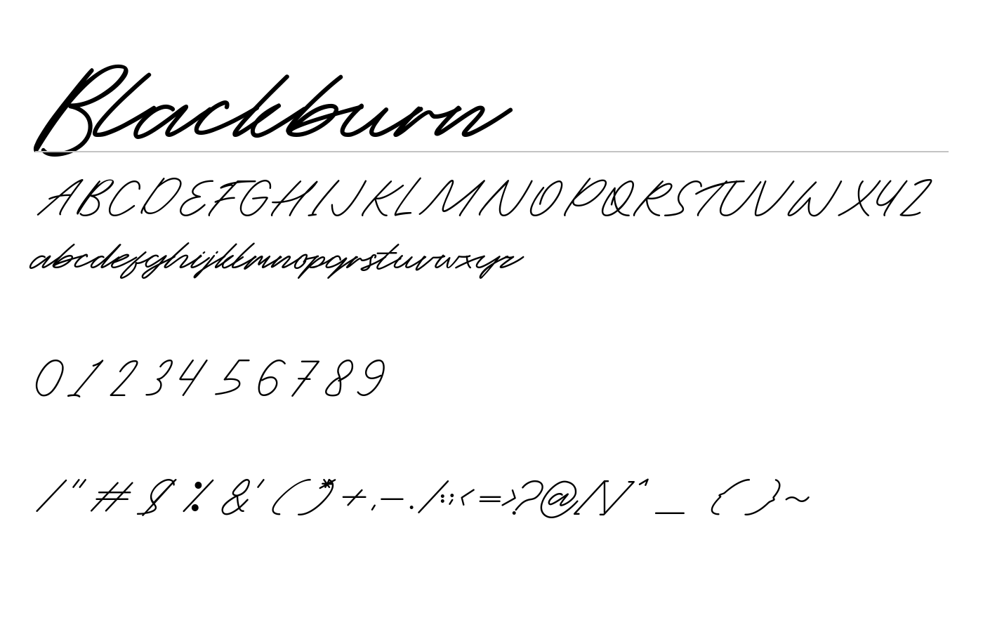 Blackburn Font preview