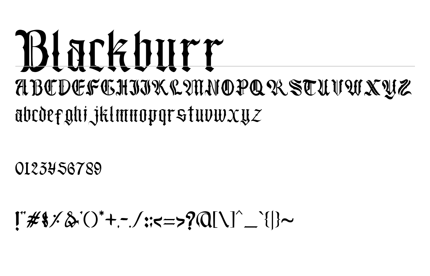Blackburr Font preview