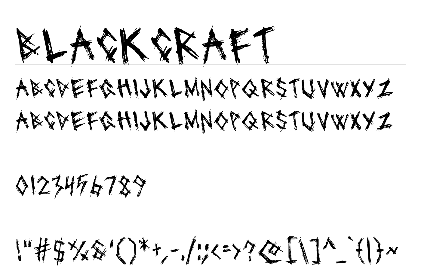 Blackcraft Font preview